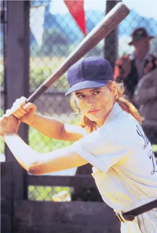  ?? SONY PICTURES HOME ENTERTAINM­ENT CANADA ?? When the women’s baseball hit A League of Their Own came out 25 years ago, its star Geena Davis considered it a home run for female empowermen­t.