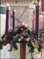  ?? MEDIANEWS GROUP FILE PHOTO ?? The Advent wreath on the altar of St. Patrick Church in Norristown is seen in this file photo.