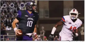  ?? Photo courtesy of UCA ?? Quarterbac­k Luke Hales made his first start for Central Arkansas in last week’s victory over Houston Baptist, throwing for 304 yards and five touchdowns. “I was prepared pretty well, so I was confident, and really more excited than nervous,” Hales said. “I was ready to roll because it had been a long time.”