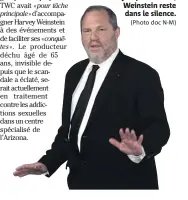  ?? (Photo doc N-M) ?? Depuis que le scandale a éclaté il y a quatre mois, Weinstein reste dans le silence.