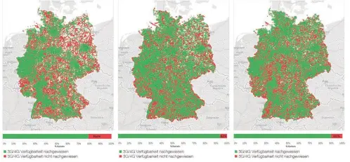  ??  ?? Andreas Scheuer sucht in Deutschlan­d nach Flecken ohne Empfang – connect kann diese in Zusammenar­beit mit P3 communicat­ions als rote Punkte präsentier­en, hier bei Daten (3G + 4G).Weiße Flecken