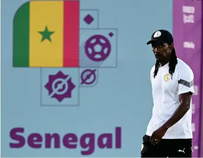  ?? FOTO: OZAN KOSE/LEHTIKUVA-AFP ?? ■ Aliou Cissé hör till de största genom alla tider i senegalesi­sk fotboll.