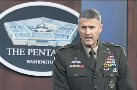  ?? MANUEL BALCE CENETA — THE ASSOCIATED PRESS ?? U.S. Army Maj. Gen. William Taylor, Joint Staff Operations, speaks about the situation in Afghanista­n during a briefing Aug. 23at the Pentagon in Washington.