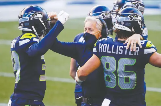  ?? JOE NICHOLSON/ USA TODAY SPORTS ?? Seattle Seahawks head coach Pete Carroll has outfoxed a division full of much younger coaches this season to win his fifth NFC West division title.