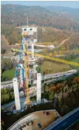  ?? Foto: dpa ?? Über dieses Tal bei Stuttgart wird gerade eine Brücke gebaut.