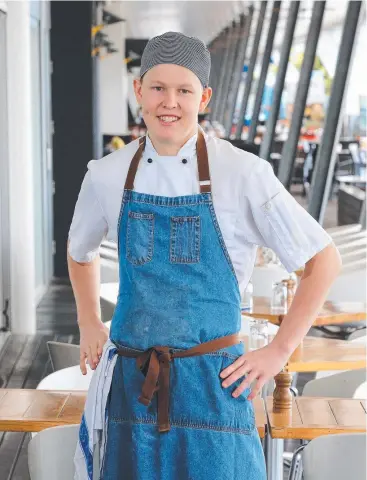  ?? Picture: JUSTIN BRIERTY ?? TOP HONOUR: Shangri La hotel apprentice chef Alec Stemmler is going to Malaysia for the World Chefs conference