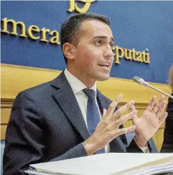  ?? La Presse ?? Cinque Stelle Il deputato, Luigi Di Maio