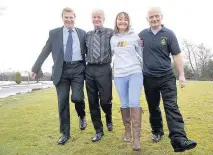  ??  ?? Best foot forward Tom Fairlie and Frank Radka are joined by Cllr Harry Cartmill and Laura Campbell from CHAS.