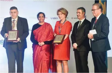  ??  ?? Nirmala Sitharaman, Finance Minister along with Ylva Berg, CEO, Business Sweden along with other Swedish delegates