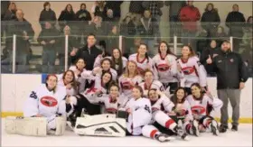  ?? COURTESY CHRIS ERB ?? The Owen J. Roberts-Boyertown girls ice hockey team won the ICSHL National Division championsh­ip last week with a win over Unionville.