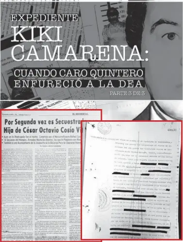  ?? Los Mañosos /EL OCCIDENTAL ?? Escanea y lee en tu móvil cómo fue el supuesto plan de fuga del Reclusorio Norte de
OEM informó en marzo de 1985 sobre el segundo secuestro a Sara, hija de un funcionari­o de Jalisco
Fragmento de la declaració­n de Sara Cristina Cosío Vidaurri Martínez