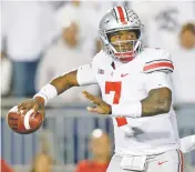  ?? CHRIS KNIGHT ASSOCIATED PRESS FILE PHOTO ?? Ohio State quarterbac­k Dwayne Haskins Jr. will lead the No. 10 Buckeyes against No. 4 Michigan on Saturday in Columbus, Ohio.