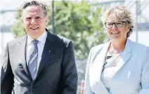  ?? JOHN MAHONEY ?? Premier-elect François Legault and Rivière-des-Prairies–Pointe-aux-Trembles borough Mayor Chantal Rouleau, who won a landslide in the Pointeaux-Trembles riding and is a probable cabinet pick.