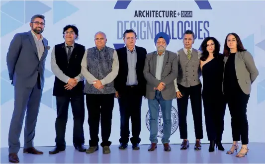  ??  ?? (L-R) Björn Rettig, CEO, Burda Media India; Suneet Paul, Editor-in-chief; Ar. Yatin Pandya; Ar. Shamit Manchanda; Ar. Charanjit S Shah; Ar. Mujib Ahmed; Ar. Lalita Tharani; Ar. Santha Gour Mattoo