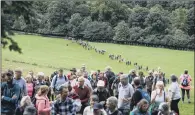  ?? PICTURE: DANNY LAWSON/PA WIRE. ?? BEAT THAT: Top, and above, the Mayor of Richmond and 500 local people taking part in the septennial Beating of the Bounds custom on the extremetie­s of the borough of Richmond.