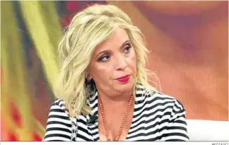  ?? MEDIASET ?? Carmen Borrego en el plató de ‘Sálvame’, programa del que es colaborado­ra diaria.