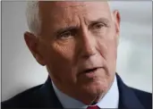  ?? JOHN MINCHILLO — THE ASSOCIATED PRESS FILE ?? Former Vice President Mike Pence sits for an interview on Nov. 16 in New York.