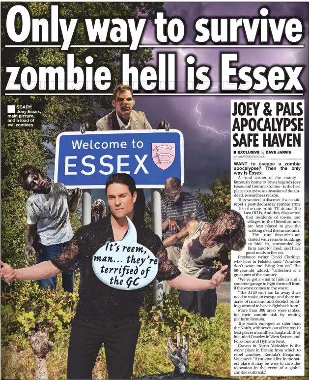  ?? ?? SCARY: Joey Essex, main picture, and a load of evil zombies