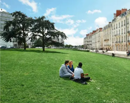  ??  ?? 1
1. Relax nei giardini sull’Île
Feydeau. 2. Il gigantesco elefante e la giostra dei mondi marini: sono due delle 36 gigantesch­e Machine sull’Île
de Nantes.