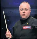  ??  ?? Not at his best Wishaw’s John Higgins