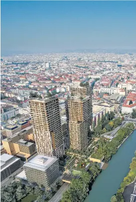  ??  ?? Für die Triiiple-Türme, die ARE und Soravia am Wiener Donaukanal errichten wollen, war der Abschluss eines städtebaul­ichen Vertrags ...
