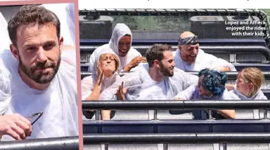  ??  ?? Lopez and Affleck enjoyed the rides with their kids.