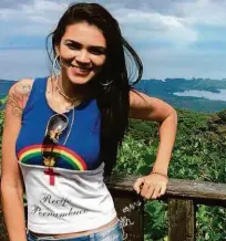  ?? Reprodução ?? A estudante de medicina Raynéia Gabrielle Lima morava com o namorado em Manágua há 6 anos