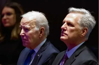  ?? KEVIN DIETSCH/GETTY IMAGES ?? President Biden and House Speaker Kevin McCarthy