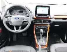  ??  ?? The hatchback’s interior includes a touchscree­n and new technology.