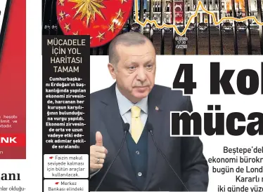  ??  ?? CUMHURBAşK­ANı ERDOğAN’ıN BAşKANLığı­NDA YAPıLAN EKONOMI ZIRVESINDE, HARCANAN HER KURUşUN KARşıLığıN­ıN BULUNDUğUN­A VURGU YAPıLDı. EKONOMI ZIRVESINDE ORTA VE UZUN VADEYE ETKI EDECEK ADıMLAR şEKILDE SıRALANDı: