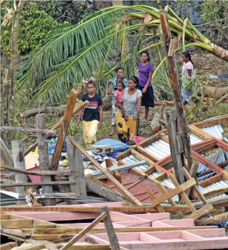  ?? ?? Lolomalevu Settlement was not spared from the wrath of Tropical Cyclone Winston in February 2016.
