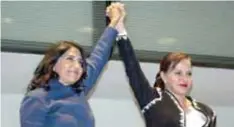  ?? | CUARTOSCUR­O ?? Ambas candidatas se comprometi­eron a seguir una agenda común.