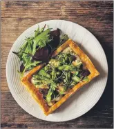  ??  ?? An asparagus and Arran Blue cheese tart with hot beetroot chutney.