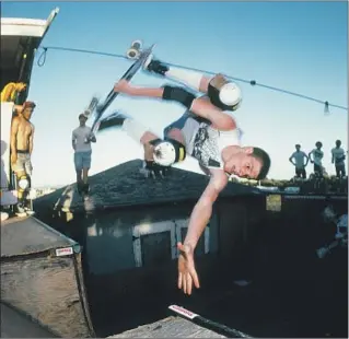  ??  ?? BY THE TIME Grosso discovered the sport at the end of the ’70s, only a small community of self-willed skaters remained. Here he flies off a ramp in San Leandro, Calif., in 1984.