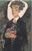  ?? FOTO: DPA ?? Auch das Gemälde „ Selbstbild­nis mit Pfauenwest­e“von 1911 ist zu sehen.