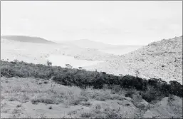  ??  ?? Bompah Pass lies submerged in the waters of Sandile Dam. This was the scene of an attack on a British army convoy. Picture taken in 2013.