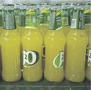  ?? ?? ↑ Bottled drinks at the Britvic factory in Pudsey, West Yorkshire