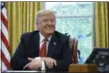  ?? SUSAN WALSH — ASSOCIATED PRESS ?? President Donald Trump is shown in the Oval Office at the White House on Wednesday.
