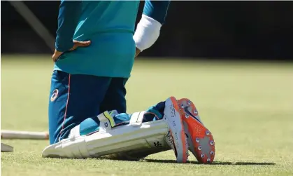  ?? Photograph: Paul Kane/Getty Images ?? Australian cricketer Usman Khawaja had planned to wear shoes with a human rights message for the first Test against Pakistan at Optus Stadium on Thursday.