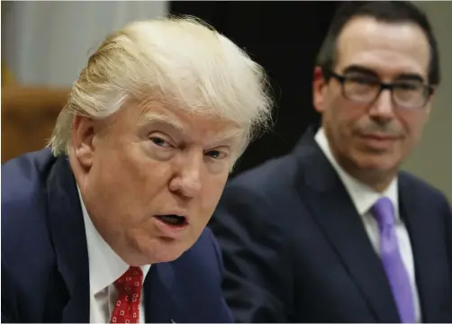  ??  ?? US President Donald Trump and Treasury Secretary Steven Mnuchin