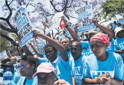  ?? Picture: Jacques Nelles ?? PLEA. Members of the Treatment Action Campaign during their march yesterday.