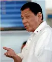  ?? PHOTO: REUTERS ?? President Rodrigo Duterte speaks during a news conference before his departure for Japan.