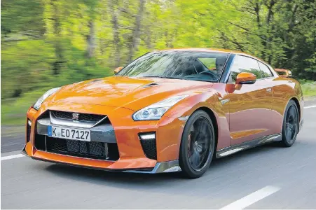  ??  ?? The 2017 Nissan GT-R features a 3.8-litre V-6 engine and produces 565 horsepower.