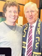  ??  ?? CELTIC CONNECTION James with Hoops star Billy McNeill