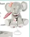  ??  ?? Adele the Elephant Musical Plush Toy R349.99 Kids Emporium, Hamleys, Spar, loot.co.za, takealot.com, purplepepp­erz.com