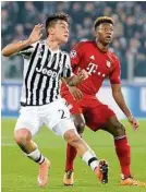  ??  ?? David Alaba (links) spielte gegen „Juve“gewohnt solide, Lionel Messi (rechts) traf zwei Mal für Barça in London