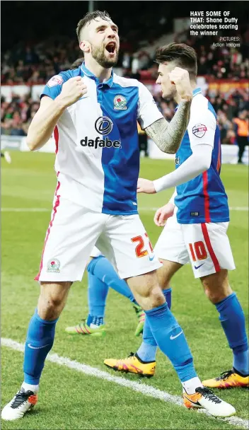  ?? PICTURES: Action Images ?? HAVE SOME OF THAT: Shane Duffy celebrates scoring the winner