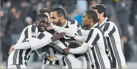  ?? FOTO: GYI ?? La Juventus celebra el gol de De Sciglio Los turineses se miden al Nápoles el viernes