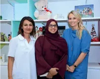  ?? Supplied photo ?? Mariam Al Kassab, Shifa Yusuffali and Laura Willing at Orange Seeds Nursery in Abu Dhabi. —