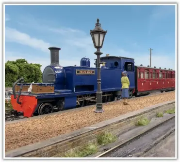  ??  ?? Hunslet 2-6-0T locomotive No. 4, Reaps Moor, returns with a service from Leek having come by the original route.